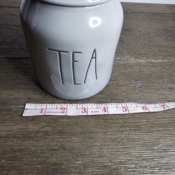 NWT Rae Dunn Artisan Tea Baby Canister Grey Black Lettering Farmhouse Basics - Picture 11 of 13